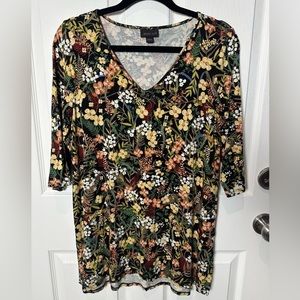 J.jill Size Small Floral 3/4th sleeve Wearever Collection